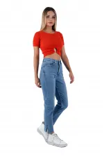 Yanılı Mom Kot Pantolon  1795-15-(28-33)