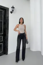 Taşlı Straight Kot Pantolon 7112-03-(26-31)
