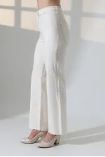 Wide Leg Palazzo Relaxed Jean with Decorative Front Pockets 1710-80-(27-32) Natural