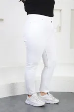 Fringe Ending High Waisted Mom Fit Jean  764-50-(30-36) White