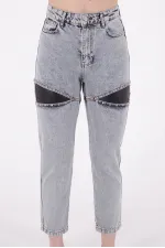 Deri Pencere Detaylı Kot Pantolon  995-08-(27-32)