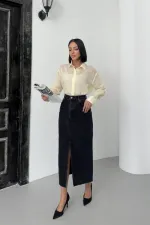 Jupe longue en jean 1022-23-(S-XL-6) Jupe longue en jean 1022-23-(S-XL-6)