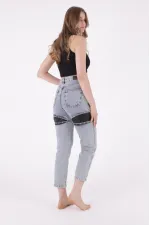 Deri Pencere Detaylı Kot Pantolon  995-08-(28-33)