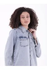 Denim Shirt with Snap Buttons 6013-18-(S-XL-6) Middle Blue Snow Denim Shirt with Snap Buttons 6013-18-(S-XL-6) Middle Blue Snow