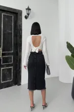 Taşlı Orta Boy Kot Etek 1088-23-(S-XL-6-2)
