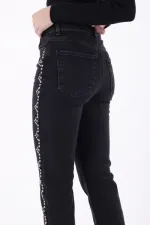 Yanları Droplı Mom Fit Kot Pantolon  7039-23-(28-33)
