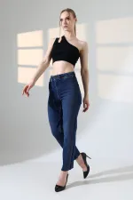Serpme Taşlı  Relax Kot Pantolon  7193-01-(27-32)