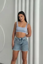 Duble Paça Kot Şort 292-14-(36-42-6-2)