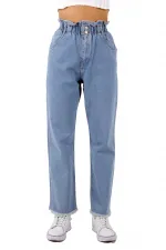 Beli Lastikli Bol Paça Relax Kot Pantolon  789-15-(28-33)