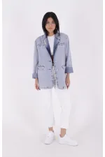 Düğmeli Klasik Blazer Ceket 6066-08-(S+L+4) Düğmeli Klasik Blazer Ceket 6066-08-(S+L+4)