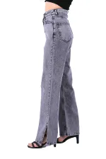Paçası Yırtmaçlı Mom Fit Kot Pantolon  1732-40-(26-31)