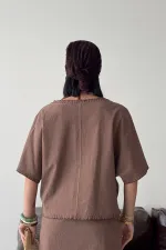 Nakışlı Oversize Bluz HS403-72-(S-L-3)