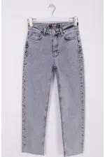 Yanları Droplı Kot Pantolon 7039-08-(26-31)