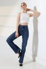 Serpme Taşlı Relax Kot Pantolon  7190-01-(27-32)