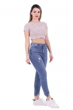 Paçası Mom Fit Kot Pantolon 884-01-(26-31) Paçası Mom Fit Kot Pantolon 884-01-(26-31)
