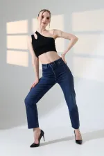 Serpme Taşlı  Relax Kot Pantolon  7193-01-(27-32)