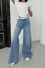 Geniş Paça Kot Pantolon  7082-15-(28-33)