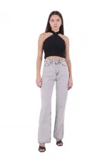 Paçası Yırtmaçlı Boru Paça Relax Kot Pantolon  931-22-(27-29)