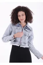 Fermuarlı Kot Ceket 6017-08-(S-XL-6) Fermuarlı Kot Ceket 6017-08-(S-XL-6)