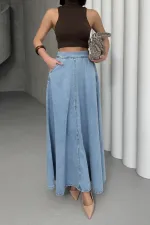 Volanlı Uzun Etek  1069-15-(36-44)