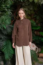 Cepli Oversize Keten Gömlek HS609-78-(S-XL) Cepli Oversize Keten Gömlek HS609-78-(S-XL)