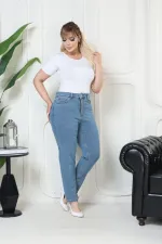 High Waisted Comfort Slim Ankle Length Jean  896-27-(32-36) Rinsed Blue