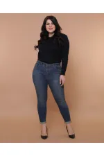 Duble Paça Skinny Kısa Boy Kot Pantolon  820-02-(30-36)