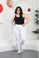 High Waisted Ankle Length Skinny Jean  815-50-(30-36) White