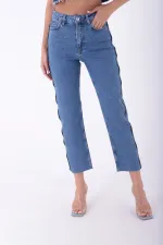 Şerit Fermuarlı Kot Pantolon  7004-27-(26-31)