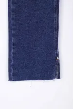 Paçası Yırtmaçlı Serpme Detaylı Mom Fit Jean  1769-26-(26-31)