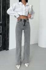 Yüksel Bel Straight Kot Pantolon 7033-40-(28-33)