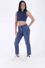 5 Düğmeli Mom Fit Kot Pantolon  745-01-(28-33)