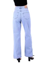 Paçası Yırtmaçlı Mom Fit Kot Pantolon  1732-42-(27-32)