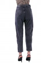Yanı Fermuarlı Mom Kot Pantolon 717-33-(27-32) Yanı Fermuarlı Mom Kot Pantolon 717-33-(27-32)