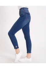 Kemerli Düğmeli Kot Pantolon 754-01-(26-31) Kemerli Düğmeli Kot Pantolon 754-01-(26-31)