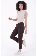 Dikişsiz Paça Mom Fit Kot Pantolon  764-78-(26-28)