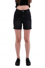 Basic Denim Short with Fringe Ending 264-03-(S-XL-6) Anthracite Denim Basic Denim Short with Fringe Ending 264-03-(S-XL-6) Anthracite Denim