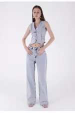 Bol Paça Baggy Relax Kot Pantolon  7031-08-(28-33)