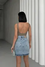 Jupe courte en jean 1036-14-(36-44)