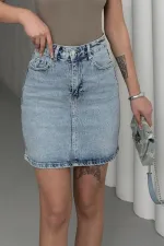 Jupe courte en jean 1036-14-(36-44)