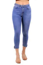 Kemerli Düğmeli Kot Pantolon 754-15-(26-31) Kemerli Düğmeli Kot Pantolon 754-15-(26-31)