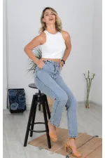 Yüksek Bellı Mom Kot Pantolon  800-08-(27-32)