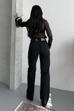 Baggy Jeans with Dart Detail on Legs 7088-23-(28-33) Regular Anthracite