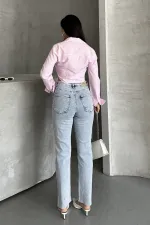 Seamless Mom Jeans 7064-08-(26-31) Snow Light Blue