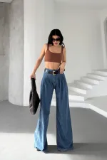 Pensli Bol Paça Kot Pantolon 7063-62-(27-32)
