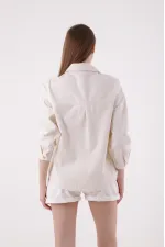 Çıtçıtlı Oversize Kot Ceket  6028-80-(S+XL+4)