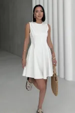Kolsuz Volanlı Mini Elbise 3050-50-(XS-XL-5) Kolsuz Volanlı Mini Elbise 3050-50-(XS-XL-5)
