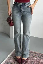 Kesik Paça Straight Fit Kot Pantolon  7114-62-(28-33)