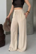 Lastikli Palazzo Pantolon  HS740-65-(S-XL)