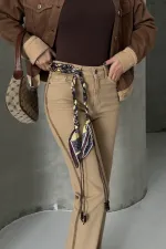 Şerit Detaylı Mom Fit Kot Pantolon 7111-70-(26-31)